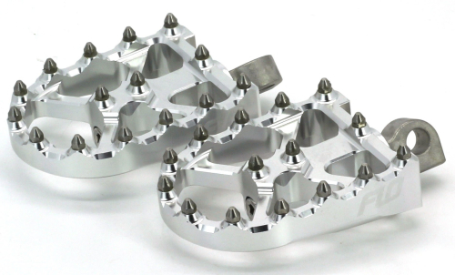 Flo Motorsports - Flo Motorsports BMX Style Footpeg Set - Silver - FPEG-800V3S