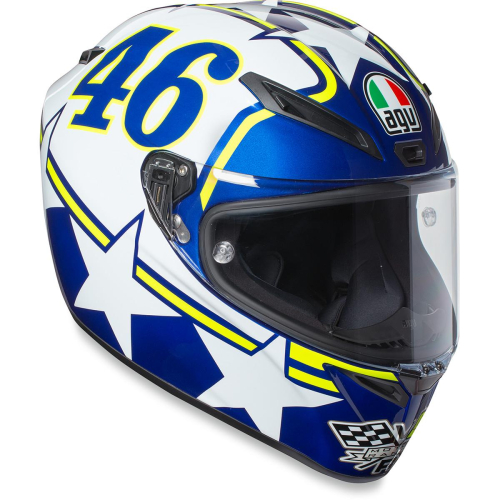 AGV - AGV Veloce S Ranch Helmet - 216221O0HY00205 - White/Blue/Yellow - Small