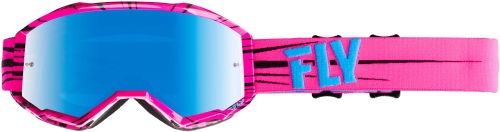 Fly Racing - Fly Racing Zone Goggles - 37-5141 - Pink/Teal / Sky Blue Mirror/Smoke Lens - OSFM