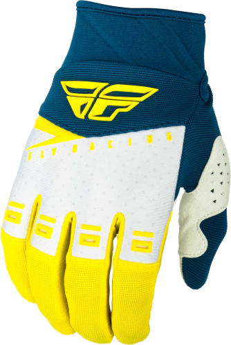 Fly Racing - Fly Racing F-16 Youth Gloves - 372-91301 - Yellow/White/Navy - 1