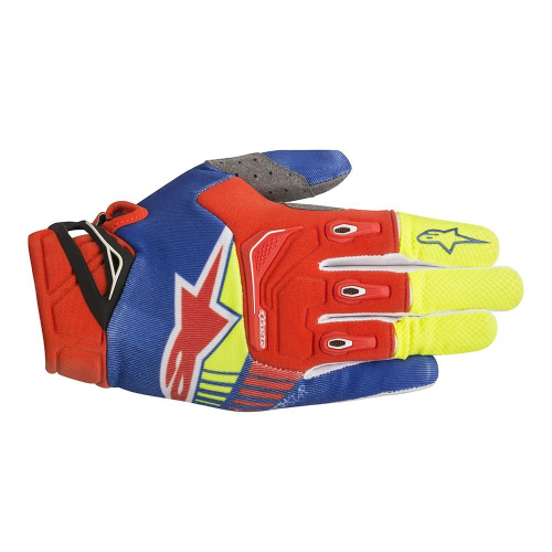 Alpinestars - Alpinestars Techstar Gloves - 3561018-7355-M - Blue/Red/Yellow Fluo - Medium