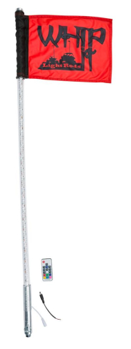 Whip-It - Whip-It Rigid LED Lighted Flag - 4ft. - White with Silver Mount - RM4SLV