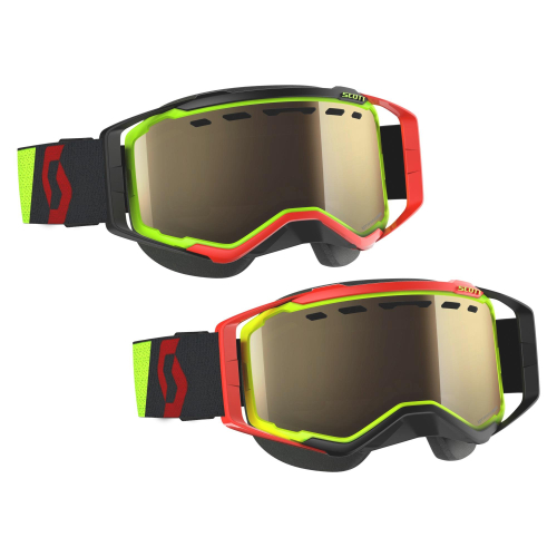 Scott USA - Scott USA Prospect Snowcross Goggles - 262581-4039245 - Yellow/Red / Light Sensitive Bronze Chrome Lens - OSFM
