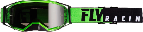Fly Racing - Fly Racing Zone Pro Goggles - 37-5184 - Black/Green / Dark Smoke Lens - OSFM