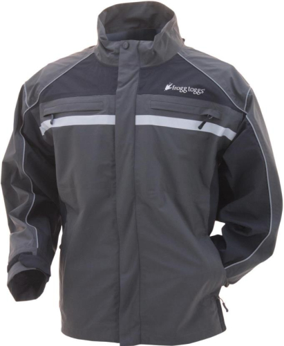 Frogg Toggs - Frogg Toggs Pilot Illuminator Jacket - PFC63136-177LG - Black/Charcoal Gray - Large