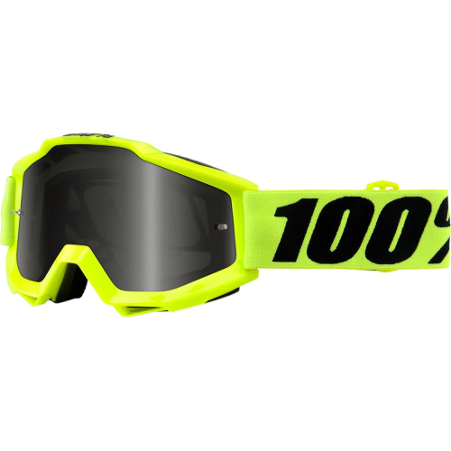 100% - 100% Accuri Sand Fluorescent Goggles - 50201-004-02 - Fluorescent Yellow / Dark Smoke Lens - OSFM