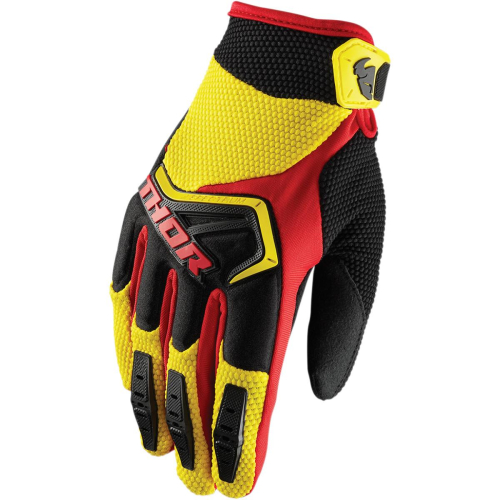 Thor - Thor Spectrum Youth Gloves - 3332-1227 - Yellow/Black/Red - 2XS