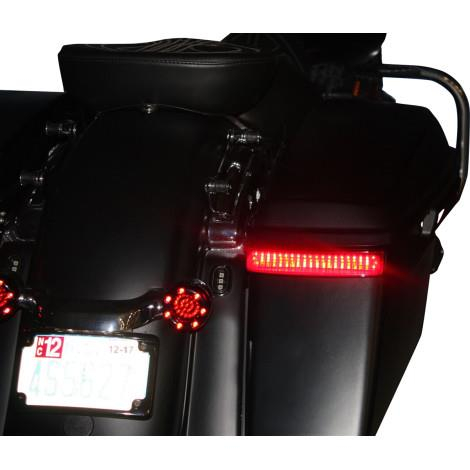 Custom Dynamics - Custom Dynamics Saddlebag Lights for H-D OE Saddlebags - Gloss Black Finish - Red Lens - CD-SBSEQ-BCM-BR