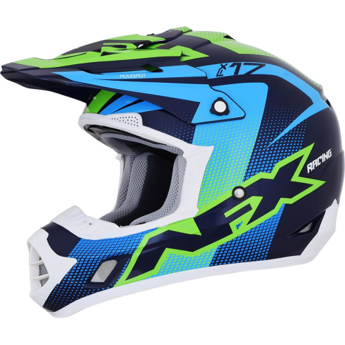 AFX - AFX FX-17Y Holeshot Youth Helmet - 0111-1103 - Green/Blue - Medium
