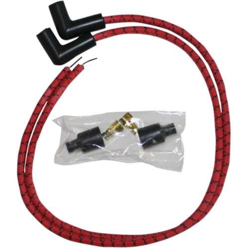 Sumax - Sumax 8mm Universal 90 Deg. Custom-Colored Plug Wires - Red/Black - C76281