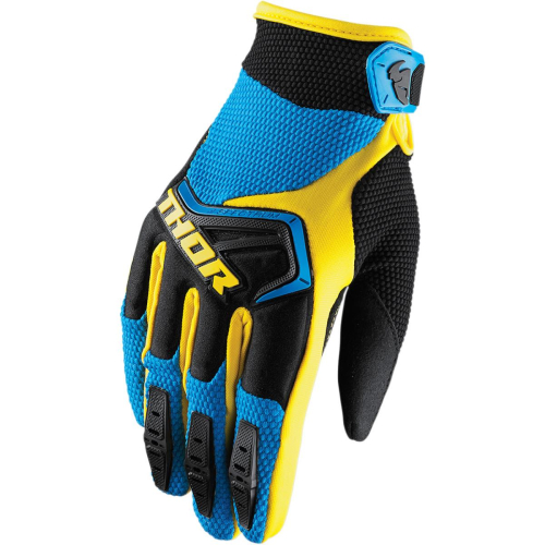 Thor - Thor Spectrum Youth Gloves - 3332-1197 - Blue/Black/Yellow - 2XS