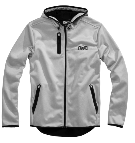 100% - 100% Hooded Zip Jacket - 39007-007-10 - Gray - Small