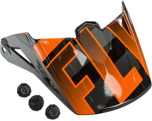 Fly Racing - Fly Racing Visor for Elite Cold Weather Helmets - Orange/Black - 73-48264