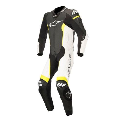 Alpinestars - Alpinestars Missile One-Piece Leather Suit - 3150118-125-48 - Black/White/Yellow Fluo - 38