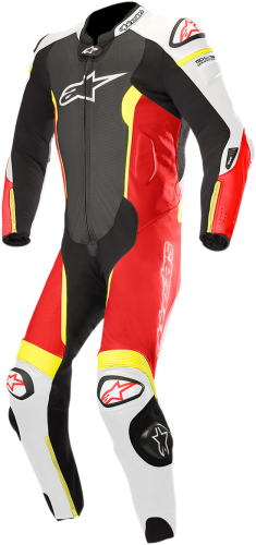 Alpinestars - Alpinestars Missile One-Piece Leather Suit - 3150118-1236-46 - Black/White/Red Fluo/Yellow Fluo - 36