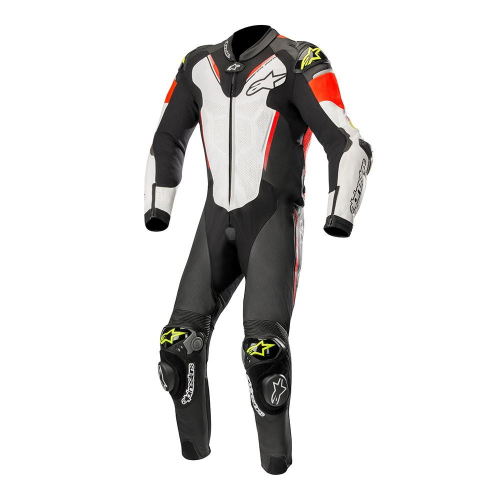 Alpinestars - Alpinestars Atem One-Piece Leather Suit V3 - 3156518-1236-60 - Black/White/Red Fluo/Yellow Fluo - 50