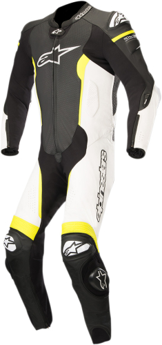 Alpinestars - Alpinestars Missile One-Piece Leather Suit - 3150118-125-46 - Black/White/Yellow Fluo - 36