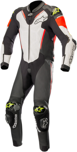 Alpinestars - Alpinestars Atem One-Piece Leather Suit V3 - 3156518-1236-54 - Black/White/Red Fluo/Yellow Fluo - 44