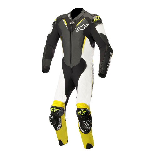 Alpinestars - Alpinestars Atem One-Piece Leather Suit V3 - 3156518-125-60 - Black/White/Yellow Fluo - 50