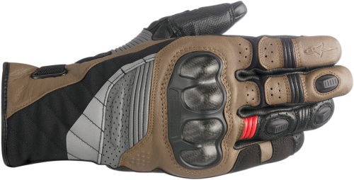 Alpinestars - Alpinestars Belize Drystar Gloves - 352618-1813-3X - Black/Tobacco Brown/Red - 3XL