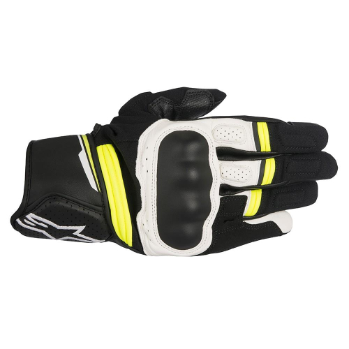 Alpinestars - Alpinestars Booster Leather Gloves - 3566917-125-M - Black/White/Fluorescent Yellow - Medium