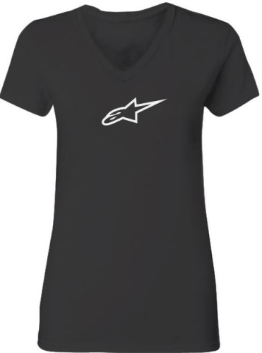 Alpinestars - Alpinestars Ageless Womens V-Neck T-Shirt - 1W37-72900-10-2X - Black - 2XL
