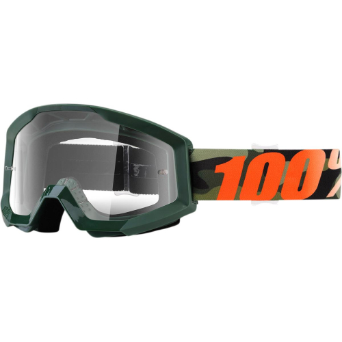 100% - 100% Strata MX Huntsitan Goggles - 50400-234-02 - Huntsitan Camo/Orange/White / Clear Lens - OSFM