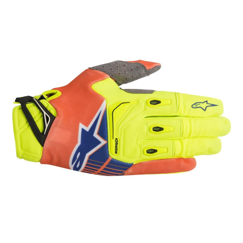 Alpinestars - Alpinestars Techstar Gloves - 3561018-537-L - Yellow Fluo/Orange Fluo/Blue - Large