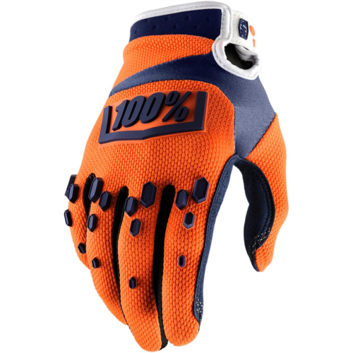100% - 100% Airmatic Gloves - 10004-036-10 - Orange/Navy - Small