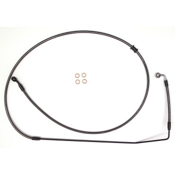 Magnum - Magnum EZ-Align Braided Front Upper ABS Brake Line - +2in. - Black Pearl - AS47585