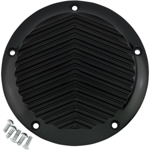 Joker Machine - Joker Machine Billet Derby Cover - V Finned Black Anodized - 06-960-4B