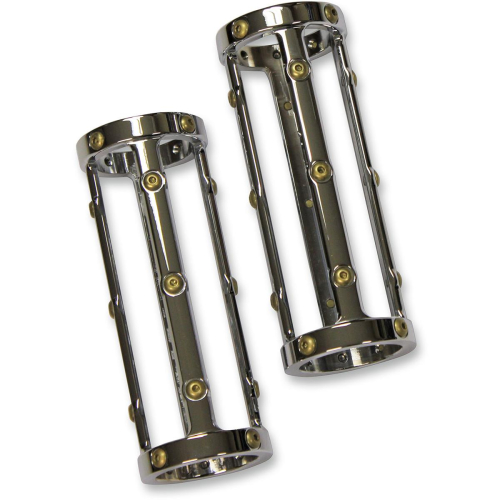Carl Brouhard Designs - Carl Brouhard Designs Bomber Series Fork Slider Cover - Chrome  - FC-BSIS-C