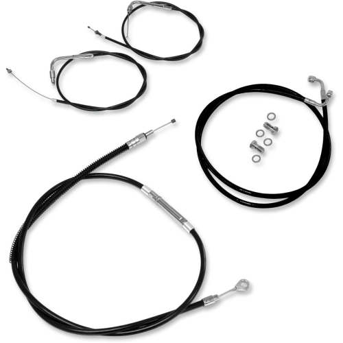 Baron Custom Accessories - Baron Custom Accessories Handlebar Cable/Line Kit - 12in - Black Vinyl - BA-8075KT-12B
