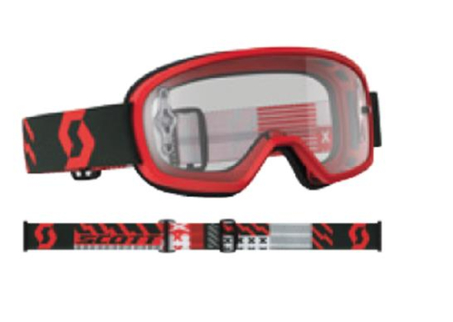 Scott USA - Scott USA Buzz MX Pro Youth Goggles - 262602-1018113 - Red/Black / Clear Works Lens - OSFM
