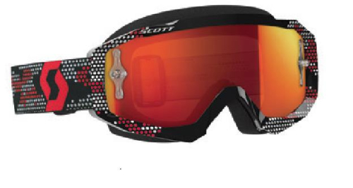 Scott USA - Scott USA Hustle MX Goggles - 262592-1042280 - Black/Red / Orange Chrome Works Lens - OSFM