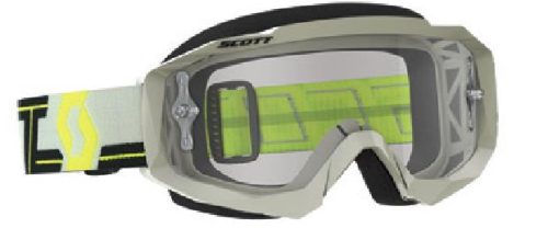 Scott USA - Scott USA Hustle MX Goggles - 262592-1120113 - Gray/Yellow / Clear Works Lens - OSFM