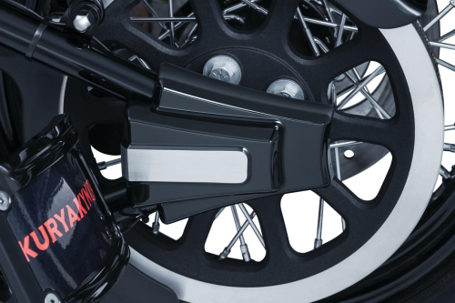 Kuryakyn - Kuryakyn Rear Axle Caps - Black & Brushed Aluminum - 7487