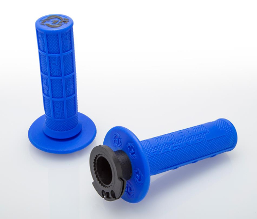 TORC1 Racing - TORC1 Racing Defy MX Lock-On Half Waffle Grips - Blue - 3755-0302