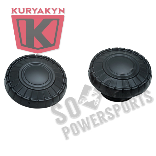 Kuryakyn - Kuryakyn Aztec Fuel Caps - Satin Black - 7388