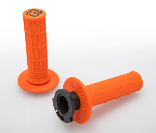 TORC1 Racing - TORC1 Racing Defy MX Lock-On Half Waffle Grips - Orange - 3755-0502