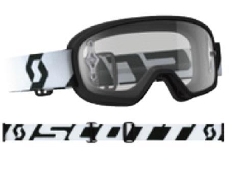 Scott USA - Scott USA Buzz MX Pro Youth Goggles - 262602-1007269 - Black/White / Silver Works Lens - OSFM