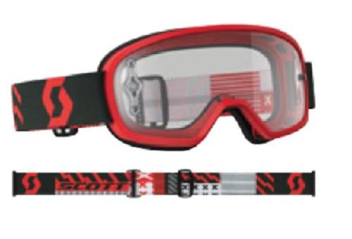 Scott USA - Scott USA Buzz MX Pro Youth Goggles - 262602-1018269 - Red/Black / Silver Works Lens - OSFM