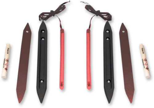 Custom Dynamics - Custom Dynamics 8in. LED Rear Bag/Panel Lights - Black Housing - Red Lens - CD-BL8B-RR