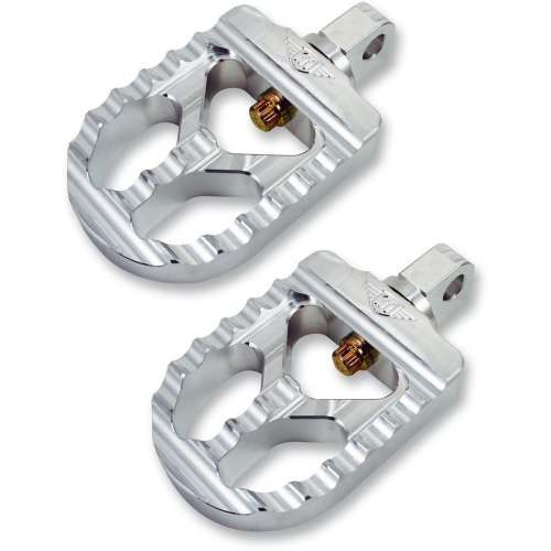 Joker Machine - Joker Machine Adjustable Serrated Short Footpeg - 3-5/16in L x 2-1/12in W x 1in Thick - Raw Aluminum - 08-57-5