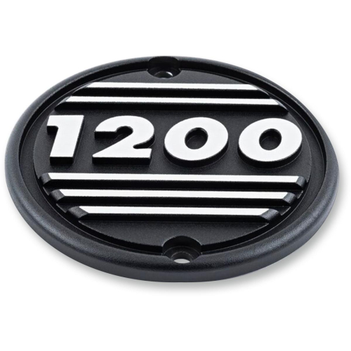 British Customs - British Customs Engine Clutch Badge - 1200 - Black with Polished Fins - BC805-005-PF