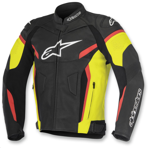 Alpinestars - Alpinestars GP Plus R Leather Jacket V2 - 3100517-1538-48 - Black/Yellow Fluo/Red - 38