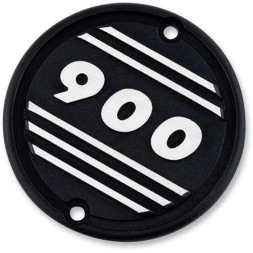 British Customs - British Customs Engine Clutch Badge - 900 - Black with Polished Fins - BC805-002-PF