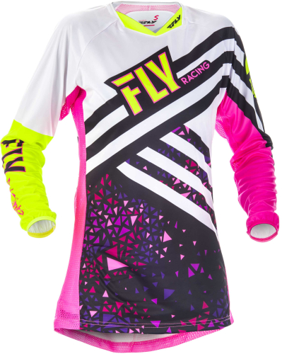 Fly Racing - Fly Racing Kinetic Womens Jersey - 371-6292X - Neon Pink/Hi-Vis - 2XL