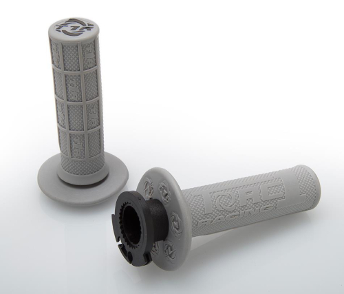 TORC1 Racing - TORC1 Racing Defy MX Lock-On Half Waffle Grips - Gray - 3755-0702