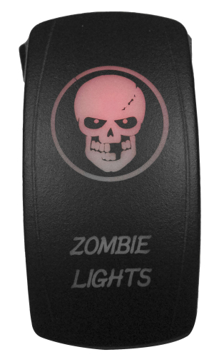 Dragonfire Racing - Dragonfire Racing Laser Etch Dual LED Switch - Zombie Light On/Off - Red - 04-0077